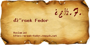 Érsek Fedor névjegykártya